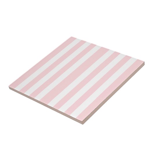 Ceramic Tile Pink & White Stripe Fliese (Seite)