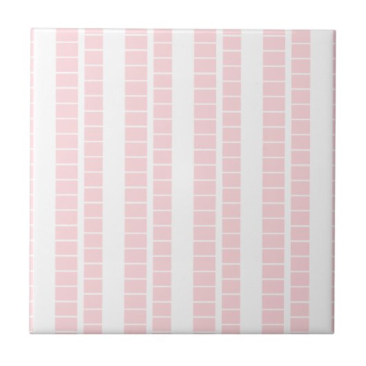 Ceramic Tile Pink & White Stripe Fliese (Vorderseite)