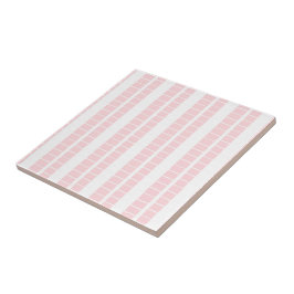Ceramic Tile Pink & White Stripe Fliese
