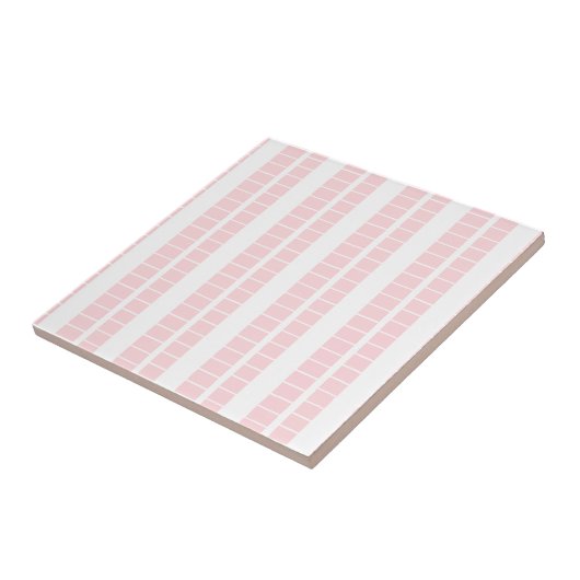 Ceramic Tile Pink & White Stripe Fliese (Seite)