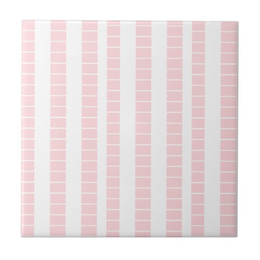 Ceramic Tile Pink & White Stripe Fliese (Vorderseite)