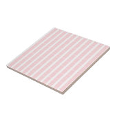 Ceramic Tile Pink & White Stripe Square Fliese (Seite)