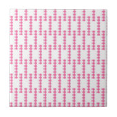 Ceramic Tile Pink & White Stripe Square Fliese (Vorderseite)