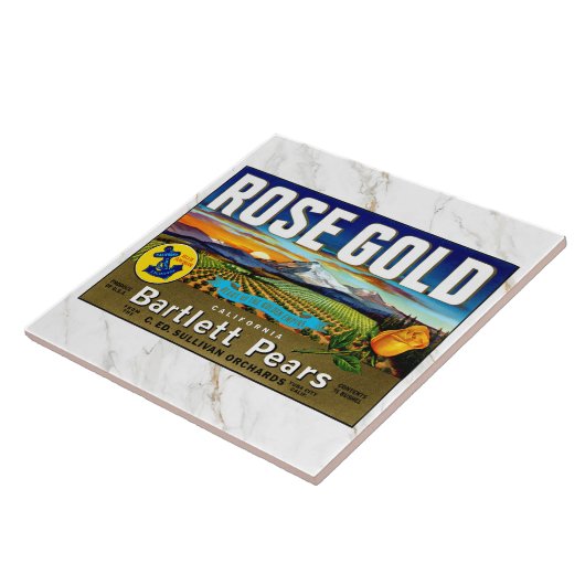 CERAMIC TILE - ''Rose Gold'' - Crate Label Fliese (Seite)