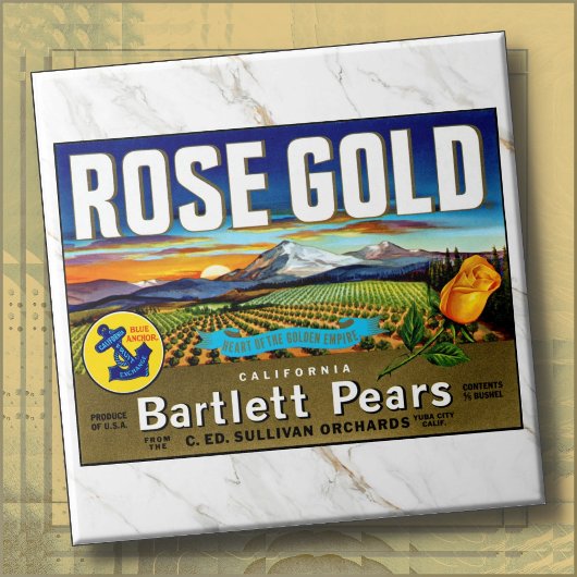 CERAMIC TILE - ''Rose Gold'' - Crate Label Fliese