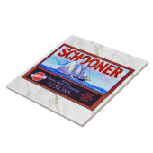 CERAMIC TILE - "Schooner" Lemons - Crate Label Fliese (Seite)