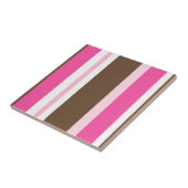 Ceramic Tile Stripe Chic Brown & Pink Stripe Fliese (Seite)