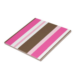 Ceramic Tile Stripe Chic Brown & Pink Stripe Fliese