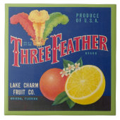 CERAMIC TILE - "Three Feather" - Crate label Fliese (Vorderseite)