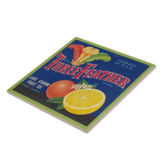 CERAMIC TILE - "Three Feather" - Crate label Fliese (Seite)