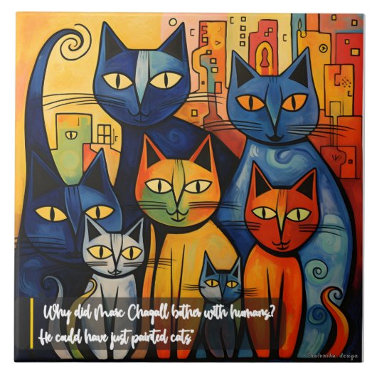 Ceramic Tile: Why Humans? Chagall. Fliese (Vorderseite)