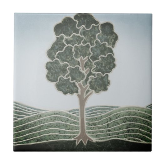 Ceramic tile with Primitive Tree image Fliese (Vorderseite)