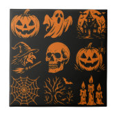 Ceramic tiles with various Halloween-themed images Fliese (Vorderseite)