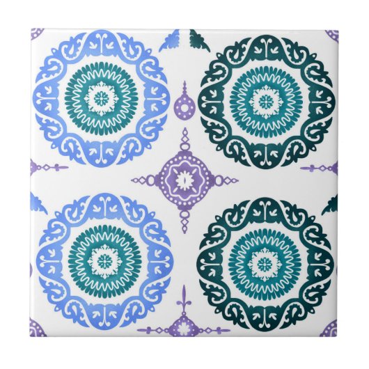 Ceramic Wall Tile – Portuguese Blue & Teal. Fliese (Vorderseite)