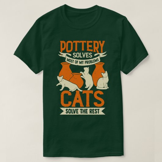Ceramicist Potterie Maker Cat Lover Geschenk T-Shirt (Design vorne)