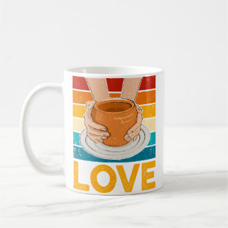 Ceramics Artist - Love Pottery Retro Clay Pottery Kaffeetasse
