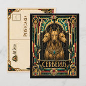 Cerberus, Art Deco Mythisch Postkarte (Vorne/Hinten)