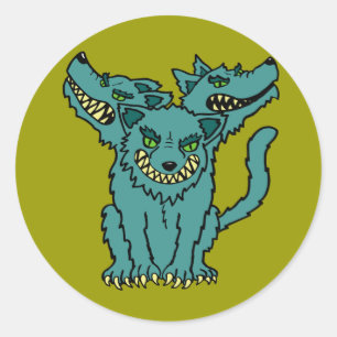 Cerberus - Buch der Monster - altes Griechenland Runder Aufkleber