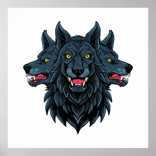 Cerberus dreiköpfiger Hund Poster (Vorne)