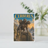 Cerberus, Gothic Fantasy Monster Postkarte (Stehend Vorderseite)