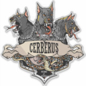 Cerberus Hellhound und Schlange Aufkleber (Vorderseite)