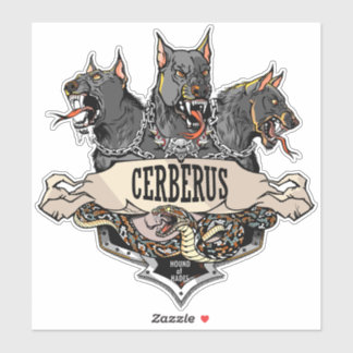 Cerberus Hellhound und Schlange Aufkleber