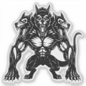 Cerberus Hunde Aufkleber (Vorderseite)