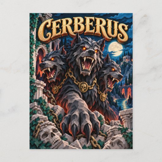 Cerberus, Paper Cut Monster Postkarte (Vorderseite)