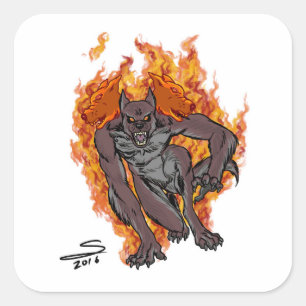 Cerberus quadratische Aufkleber