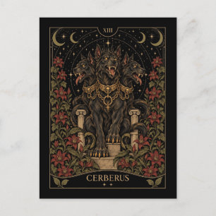 Cerberus, Sternenlicht-Tarot-Kunst Postkarte