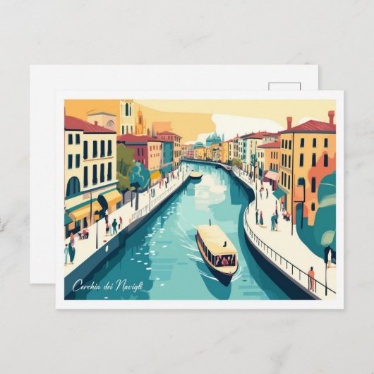 Cerchia dei Navigli Mailand ItalienI Reisen Postkarte (Vorne/Hinten)