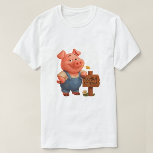 Cerdito granjero – 100% jamón, 0% drama T-Shirt (Design vorne)