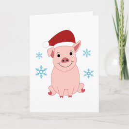 Cerdito navideño sonriente feiertagskarte