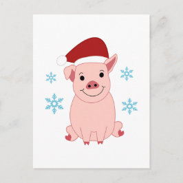 Cerdito navideño sonriente feiertagspostkarte