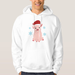 Cerdito navideño sonriente hoodie