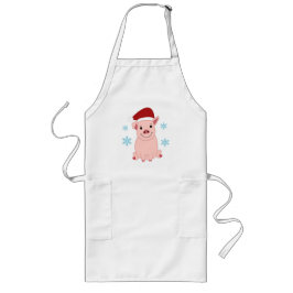 Cerdito navideño sonriente lange schürze