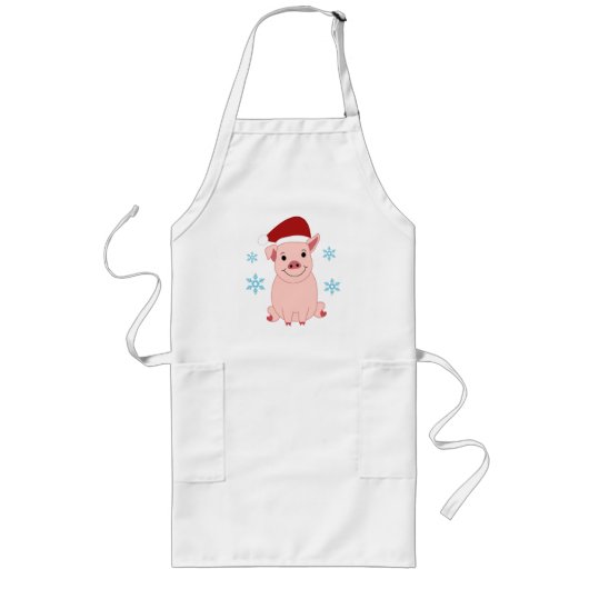 Cerdito navideño sonriente lange schürze (Vorne)