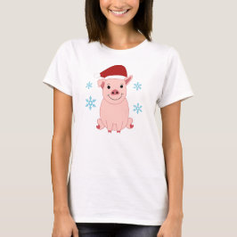 Cerdito navideño sonriente T-Shirt