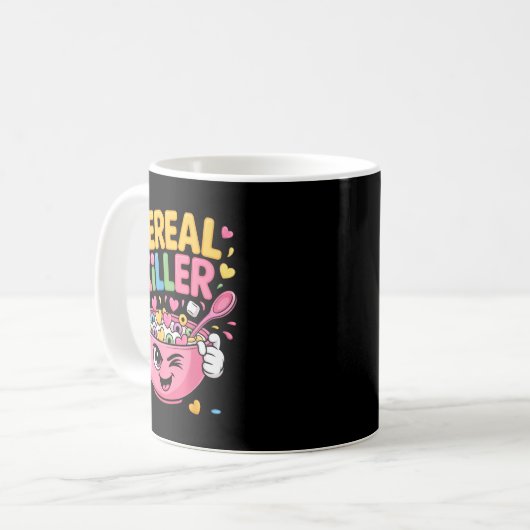 Cereal Killer Cartoon Bowl Funny Breakfast Kaffeetasse (Vorderseite Links)