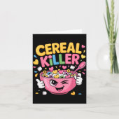 Cereal Killer Cartoon Bowl Funny Breakfast  Karte (Vorderseite)