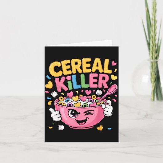 Cereal Killer Cartoon Bowl Funny Breakfast Karte (Vorderseite)