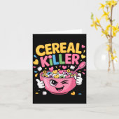 Cereal Killer Cartoon Bowl Funny Breakfast Karte (Gelbe Blume)