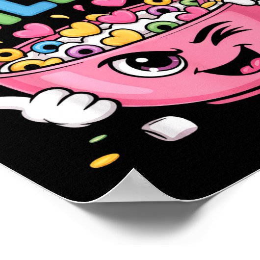 Cereal Killer Cartoon Bowl Funny Breakfast  Poster (Ecke)