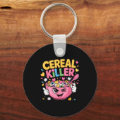Cereal Killer Cartoon Bowl Funny Breakfast Schlüsselanhänger (Vorderseite)