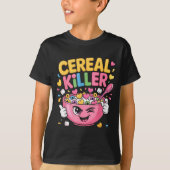 Cereal Killer Cartoon Bowl Funny Breakfast T-Shirt (Vorderseite)