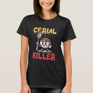 Cereal Killer Cartoon-Schale Löffel Spaß T-Shirt