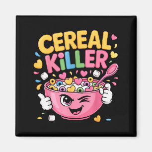 Cereal Killer Cartoon-Schale Lustiger Frühstück Magnet