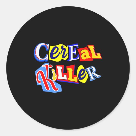 Cereal Killer Food Lover Ironic Funny Breakfast Pu Runder Aufkleber (Vorderseite)