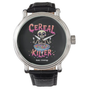 Cereal Killer Frühstück Funny Cereal Bowl Skelett Armbanduhr