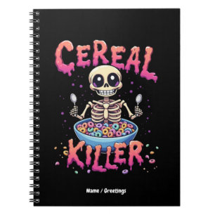 Cereal Killer Frühstück Funny Cereal Bowl Skelett Notizblock
